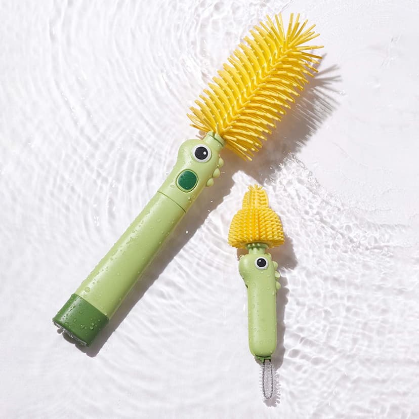 Silicone Bottle Brush Set | Multifunctional Nipple and Bottle Cleaning Brushes | Portable Baby Feeding Accessory Cleaner | Safe Bpa-Free Durable Silicone | Travel Friendly