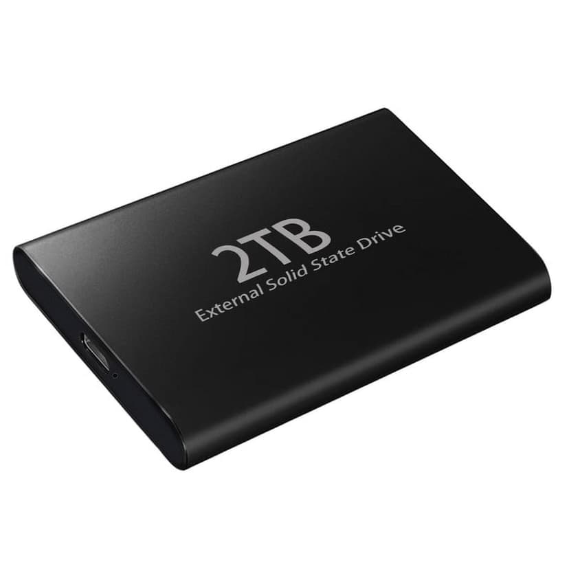Black Hard Drive 2 T B External SSD Type-C