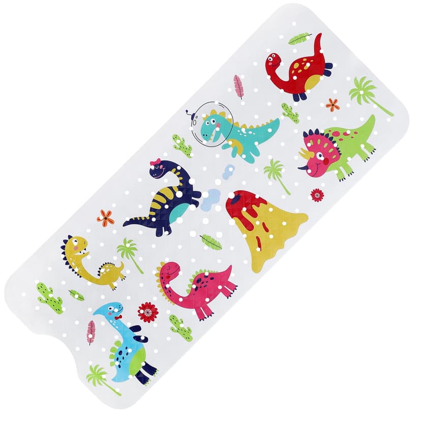 Jinsinto Non-Slip Children's Bath Mat, Baby Bath Mat, Bathtub Kids Bath Mat, Children's Rug with Suction Cups for Bathroom Tub, Dinosaur Pattern