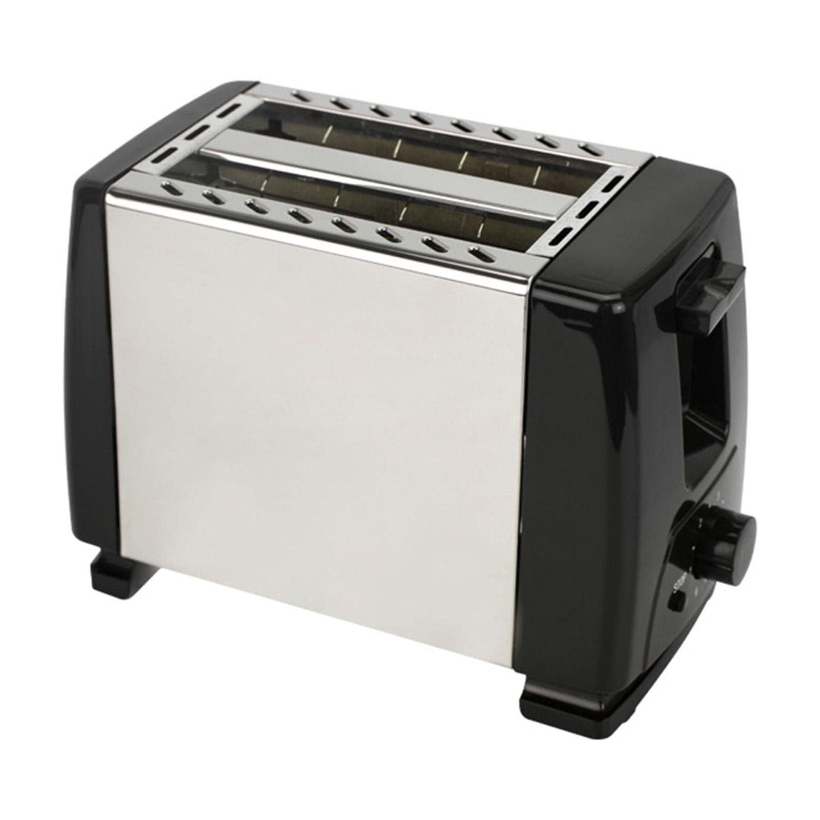 2 Piece Set Household Stainless Steel Bread Maker Heater Double Slot Bread Heater Fully Automatic Mini Breakfast Bread 2 Piece Heater Stainless Steel Cabinet