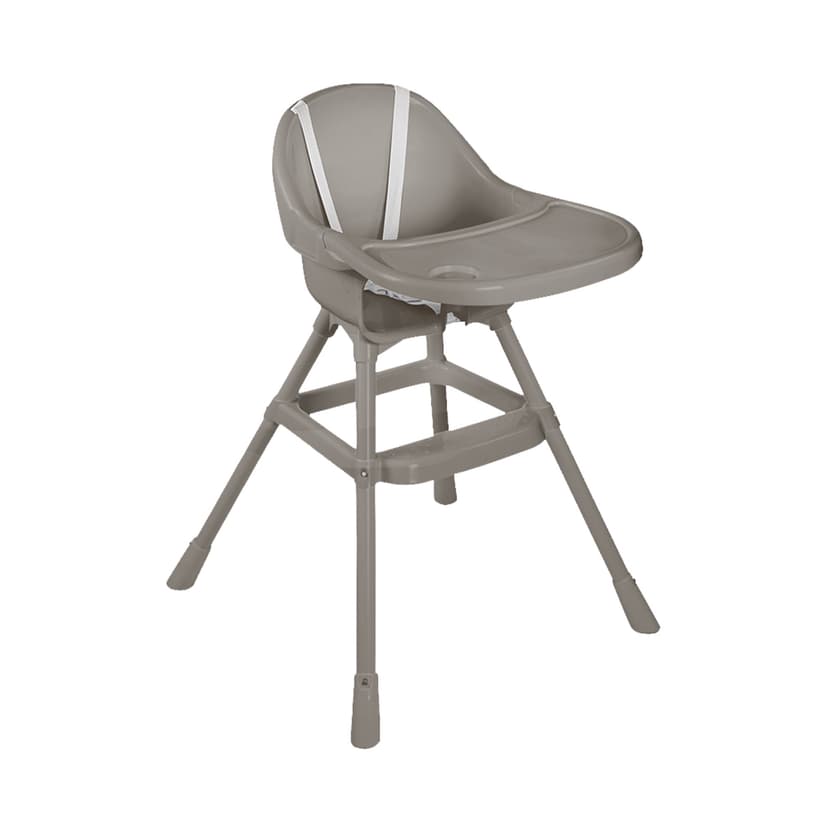Dolu Nuve Practical High Chair for 6 Months & Up, 3 Point Harness, Stone Gray