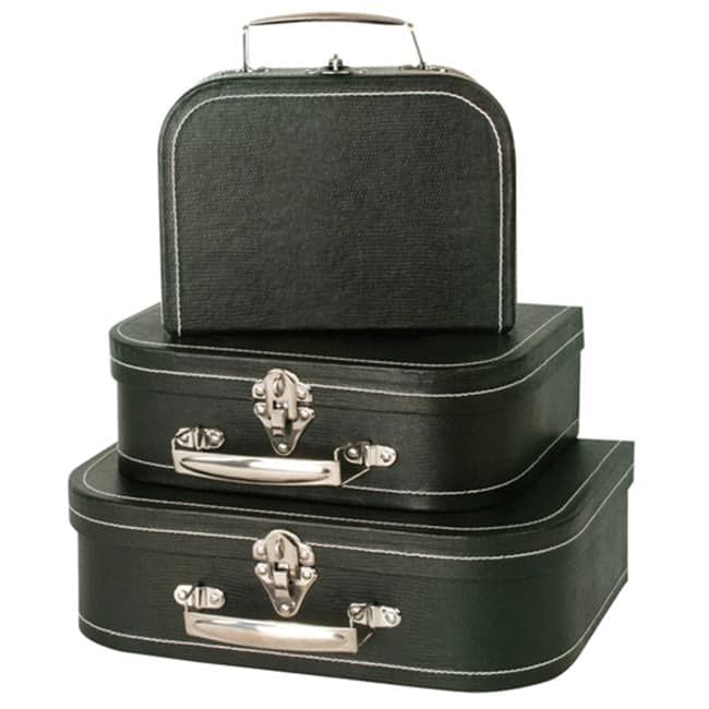 Set Of 3 Black Suitcases