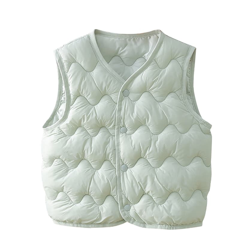 Dagugfen Fall Winter Baby Clothes Vests Button down Warm Solid Color Textured Quilted Jackets 1-7 Years