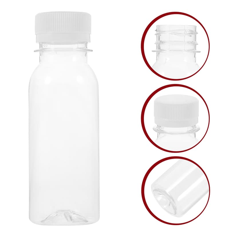 Nestingho 5pcs Transparent Milk Packing Bottles With Caps Reusable Juice And Beverage Containers For And Transport