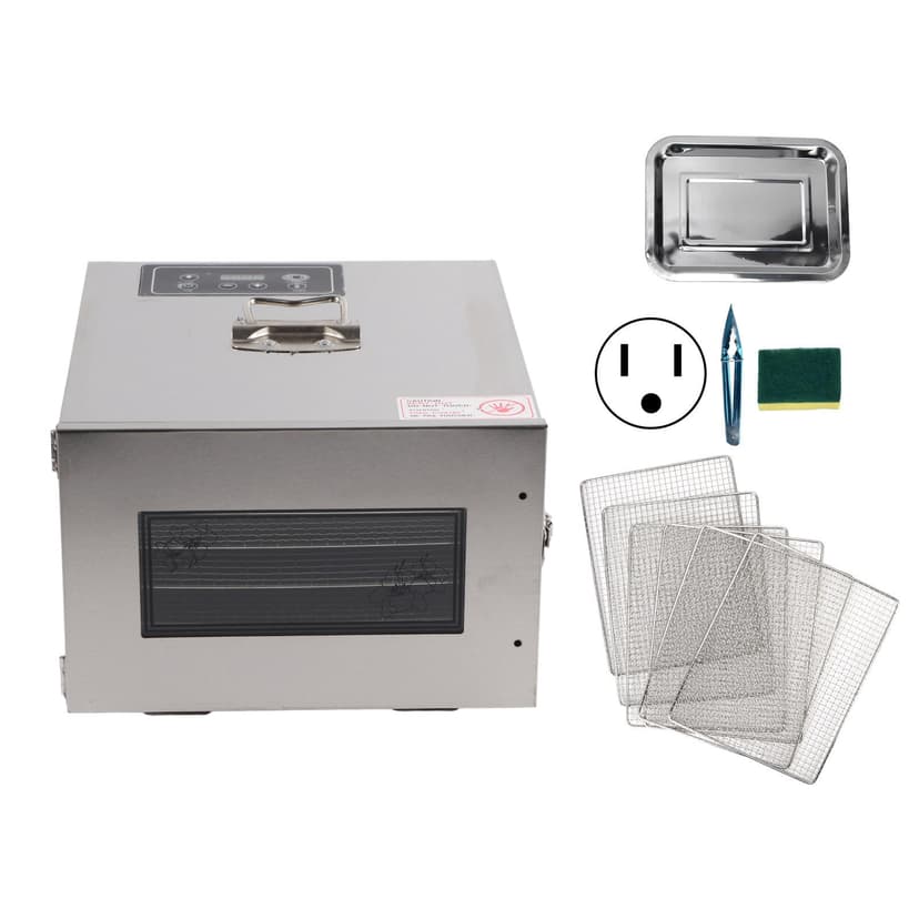 400W Food Dehydrator Stainless Steel 6 Trays Electric Food Dryer Machine for Fruit VegetableUS Plug 110V