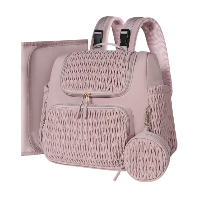 Lipstore Diaper Bag Multifunctional Backpack Portable Versatile Sturdy Portable Organizer Pink
