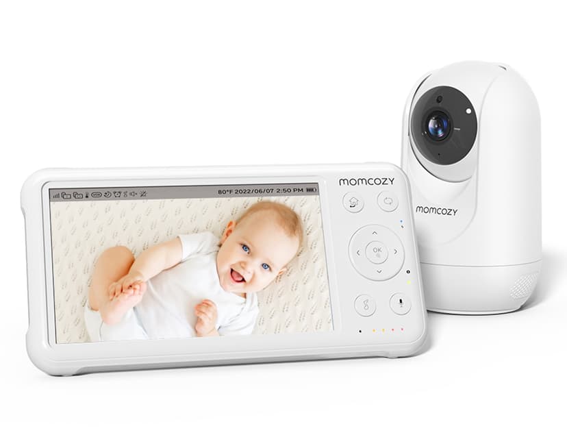 Momcozy Video Baby Monitor, 1080P 5" HD Baby Monitor with Camera and Audio, Infrared Night Vision, 5000mAh Battery, 2-Way Audio, Wide-angle View Temperature Sensor Lullabies and 960ft Range Ideal Gift