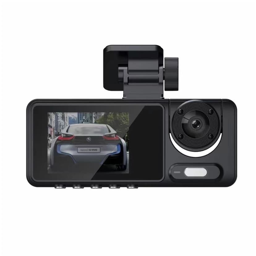 EGNMCR 2-inch Dashcam 3-channel HD 1080P 3-lens Parking Surveillance With Night Vision DVR Driving Recorder