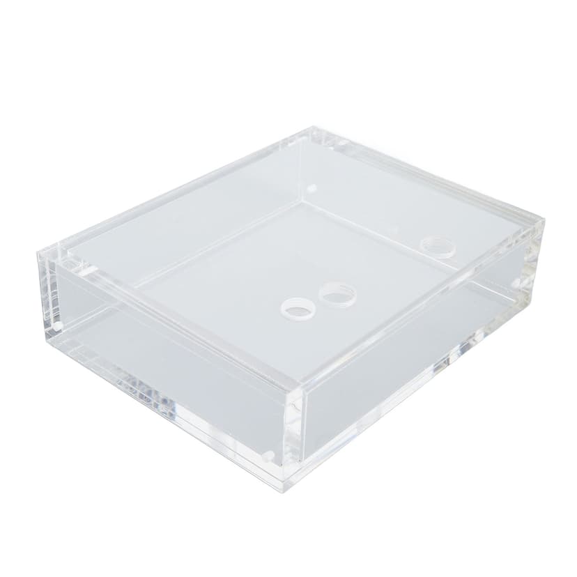 PC Water Cooling Reservoir, G1/4 Thread Computer Water Cooling Reservoir Transparent Rectangle Acrylic for Industrial Equipment Liquid Storage