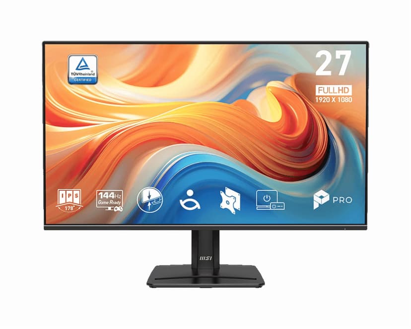 MSI 27" 1920 x 1080 (FHD) 144Hz IPS Monitor Tilt adjustable HDR Ready with Speaker (PRO MP271 E14A)