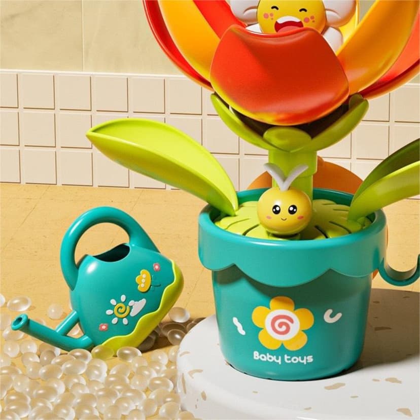 Baby Water Play Toy Sunflower In Water Shower Boy And Girl Bath Spray Water Toy Baby Bath Cup with Spout Baby Bath Seat Toddler Girl Baby Bather Baby Bath Bathtub Baby Bath Books Learning for Baby