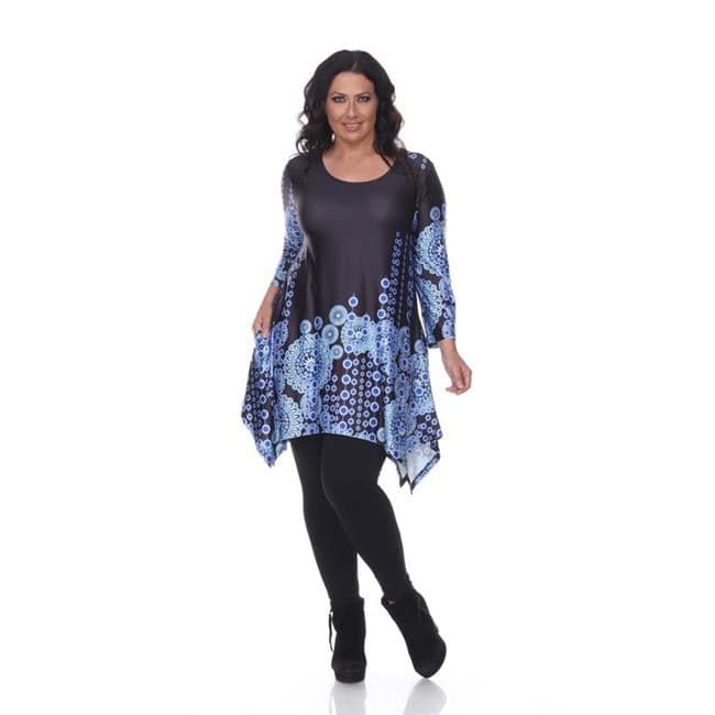 PS1301-26 2X Plus Size Rella Tunic 26, Black - 2XL