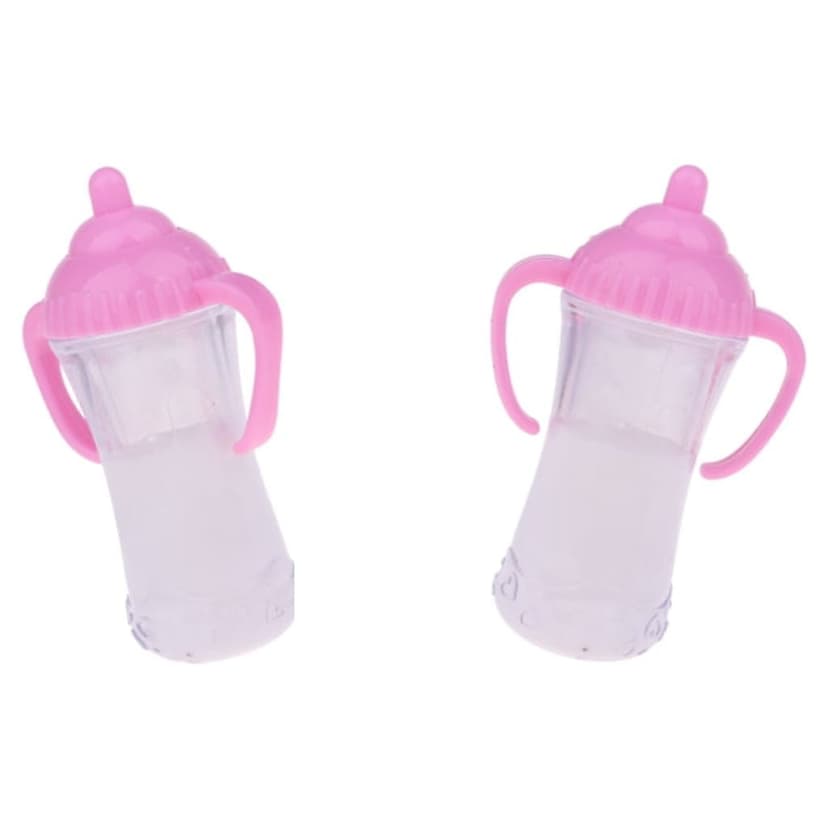 HILABEE 2x Feeding Bottles Disappearing Milk Dolls Accessories for Newborn Baby Doll