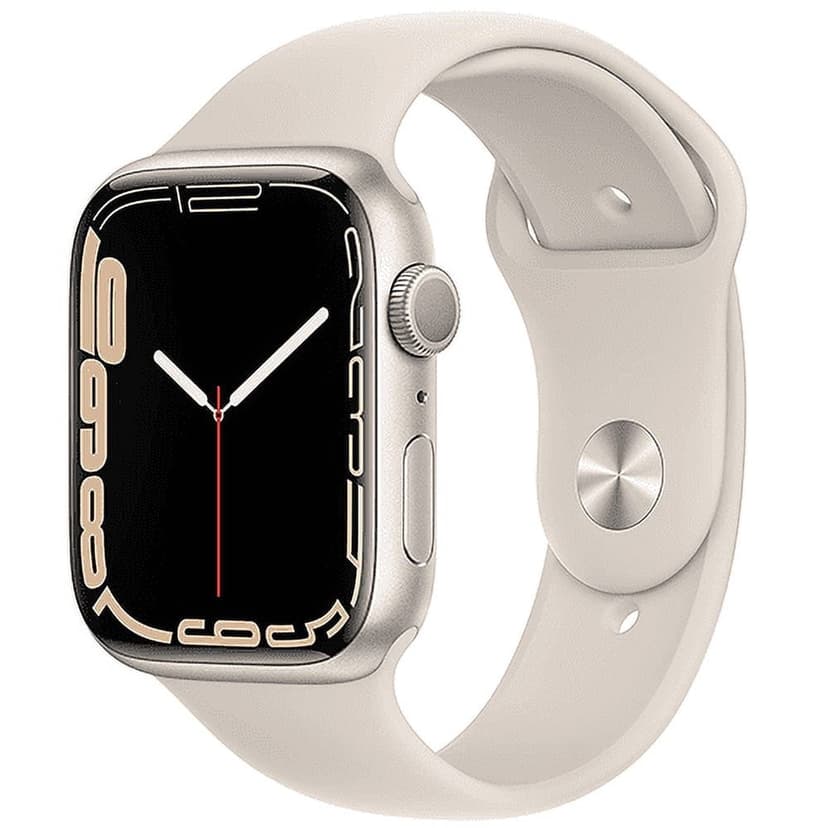 Refurbished Apple Watch Series 7 Aluminum 45 mm (GPS Only, No Cellular) Starlight (Grade B)