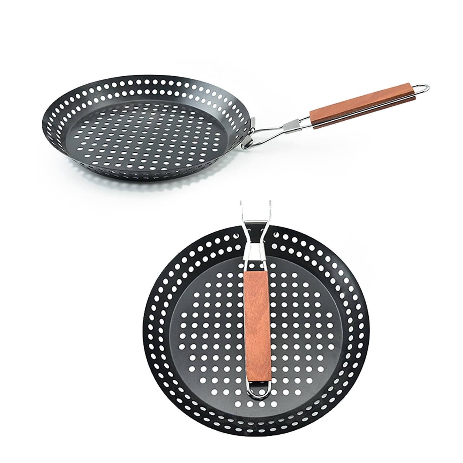 Grill Pan With Folding Handle BBQ Pan Grill Pan Indoor Square BBQ Grilling Pan Grill Skillet Pizza First Apartment Wire Rack with Pan Commercial Baking Sheet Cookie Sheet Tray Cart Wire Kitchen Racks