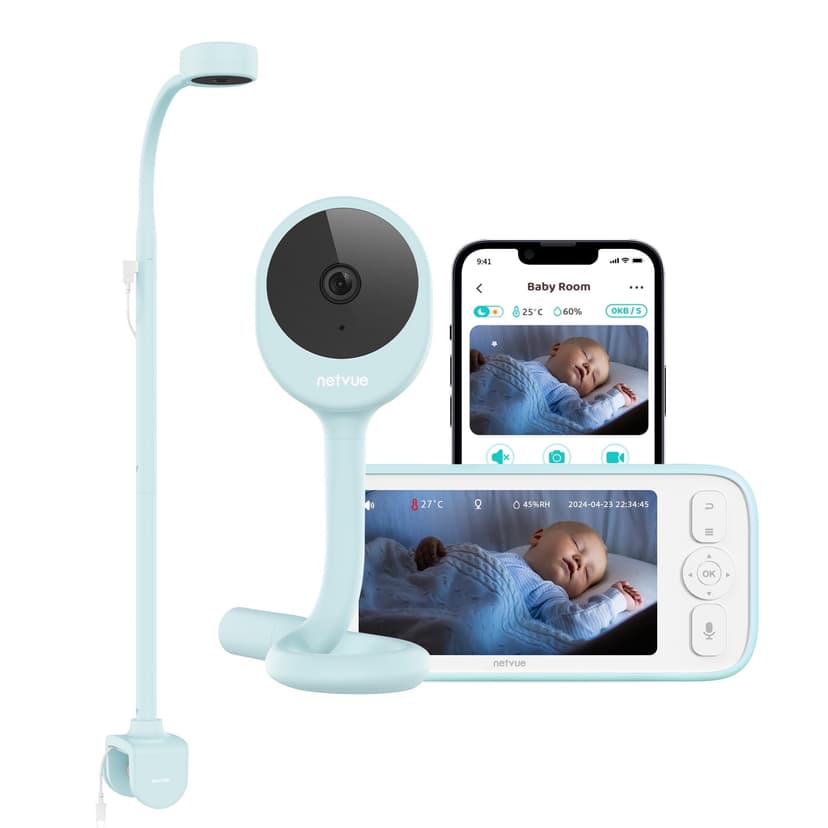 Baby Monitor with Video Camera and Audio, Netvue Baby Sleep Monitor with 1080P HD 5" Display, Two-Way Audio, Baby Camera