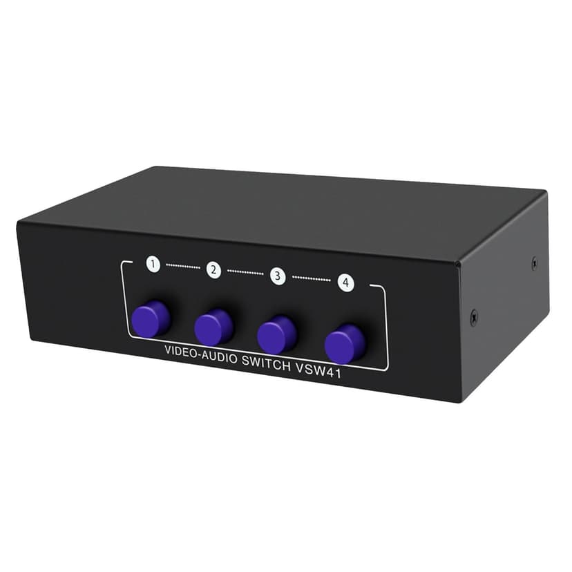 MERIGLARE 4 Way RCA Switcher 4 Port AV Selector Switch Video Audio Switcher for CD Player
