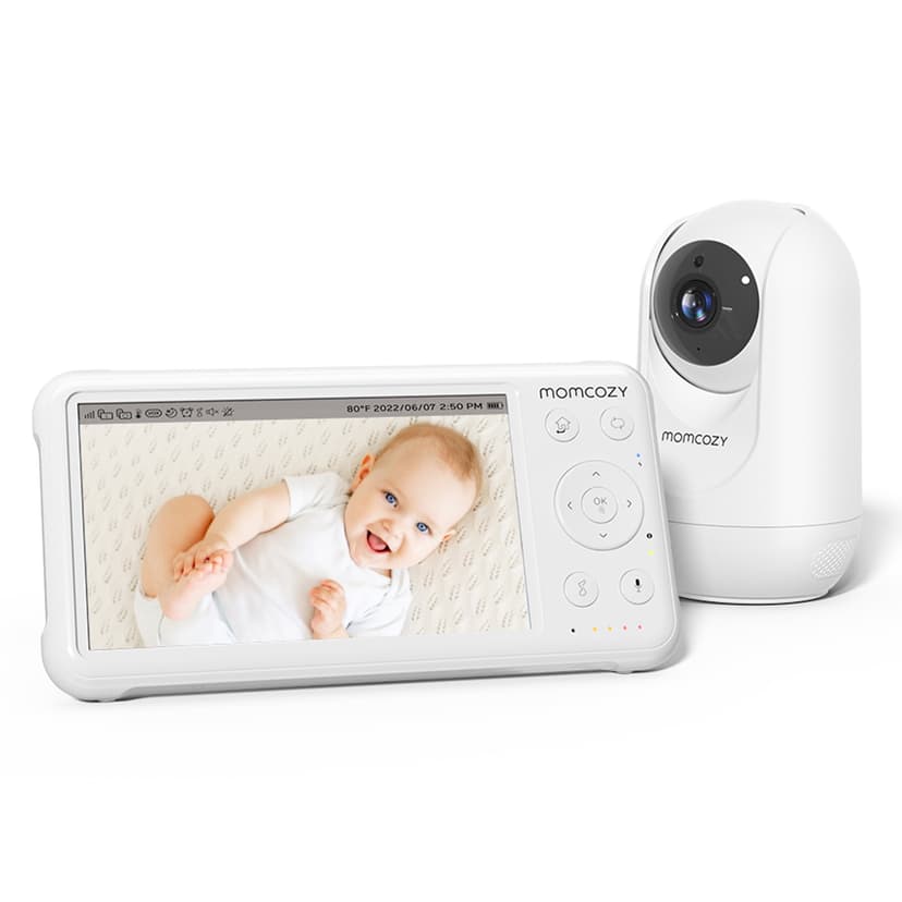 Momcozy Video Baby Monitor, 1080P 5" HD Baby Monitor with Camera and Audio, Infrared Night Vision, 5000mAh Battery, 2-Way Audio, Wide-angle View Temperature Sensor Lullabies