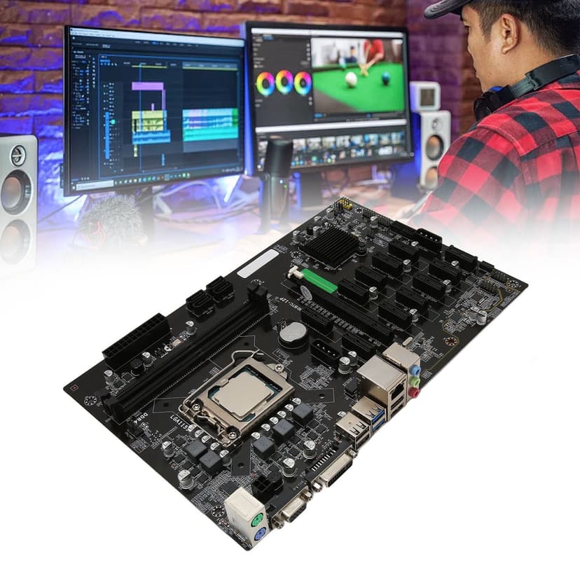 Gaming PC Motherboard, 8G DDR4 Motherboard CPU Combo DIY Assembled For Desktop PC