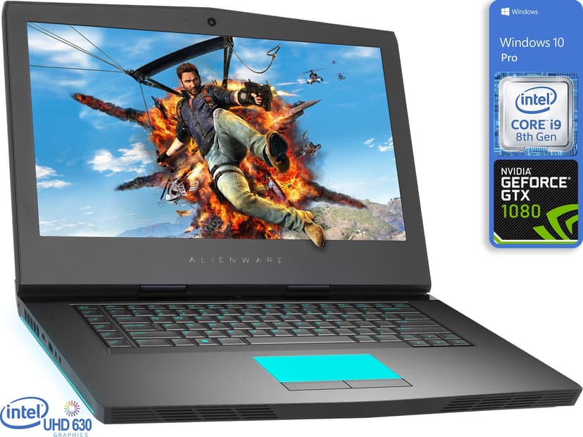 Dell Alienware 15R4 Gaming Notebook, 15.6" 4K UHD Display, Intel Core i9-8950HK Upto 4.8GHz, 8GB RAM, 256GB NVMe SSD, GeForce GTX 1080, HDMI, Mini DisplayPort, Thunderbolt, Windows 10 Pro