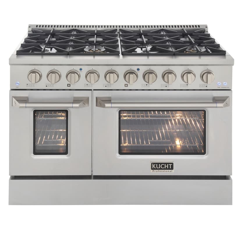 KUCHT Professional 48-in Propane Gas Range with 8 Burners Grill/Griddle and Convection Oven