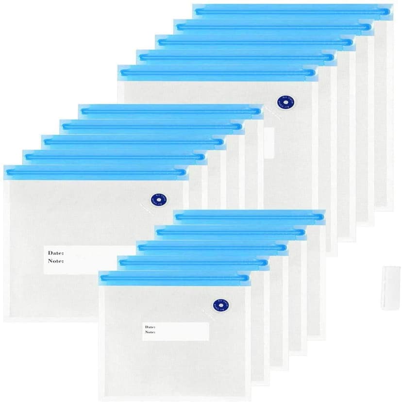 OUSITAID Vacuum Sealer Zipper Bags Sous Vide bags for food BPA Free Reusable Resealable with Air Valve Double Layers Food Storage 3 Sizes15 Pcs