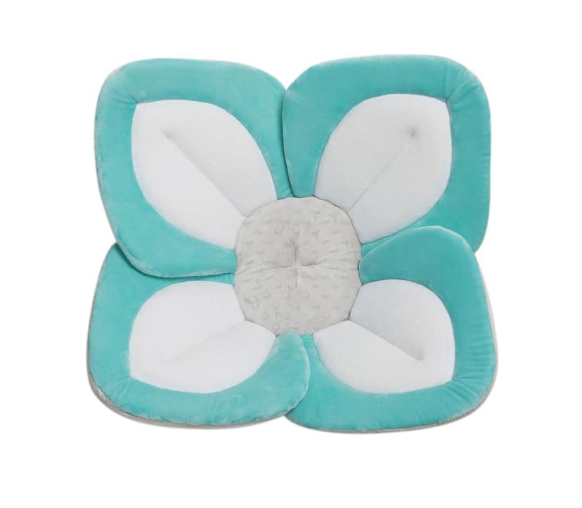 Blooming Bath Lotus Baby Bath Seat - Premium Baby Bathtub, Fits Most Sinks - Newborn to 6 months - Baby Essentials - Baby Gifts - 33" - Seafoam/White/Gray