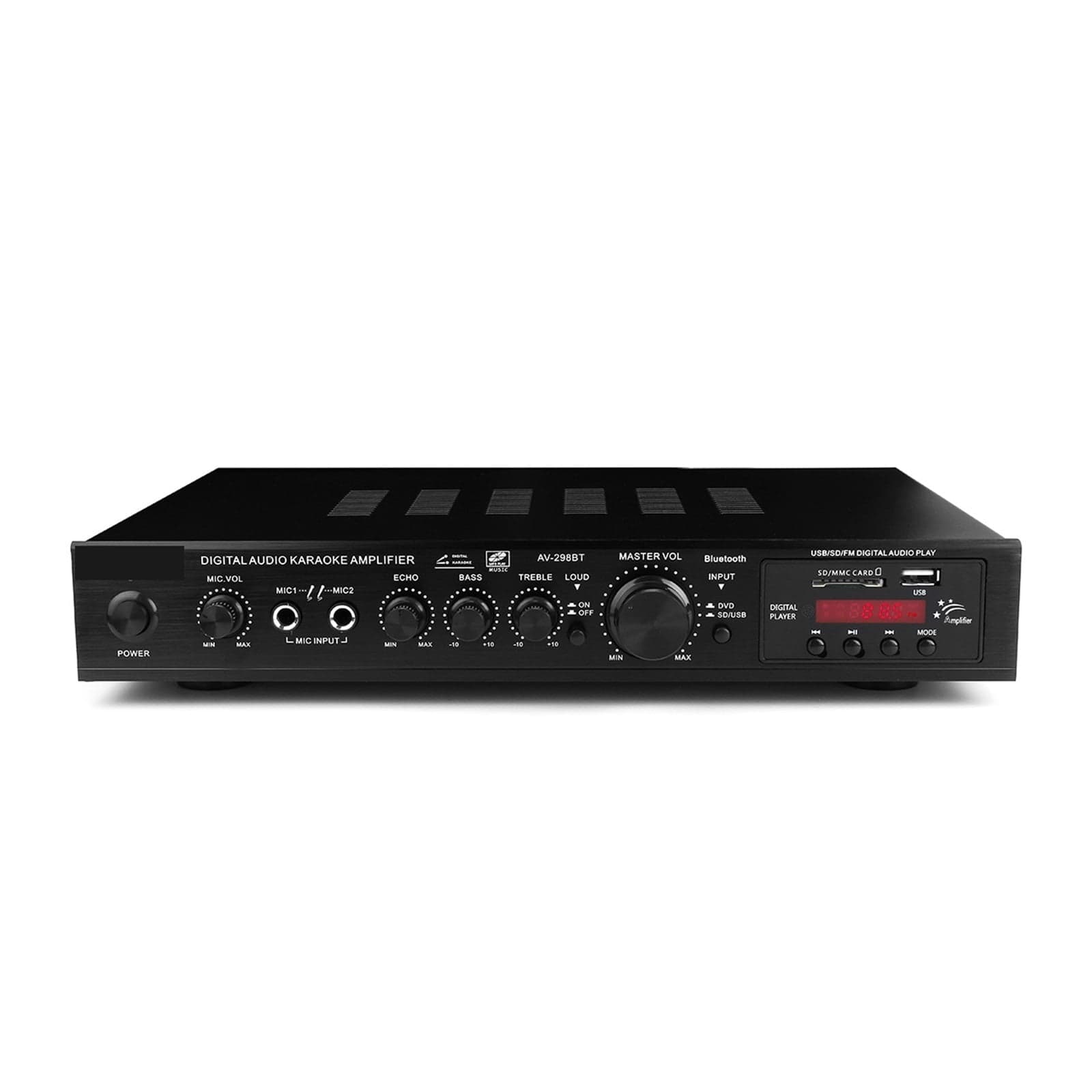Digital Amplifier Stereo LED USB AV Power Surround 298BT High Resolution Amplificador Player Subwoofer ,Efficient Heatsink