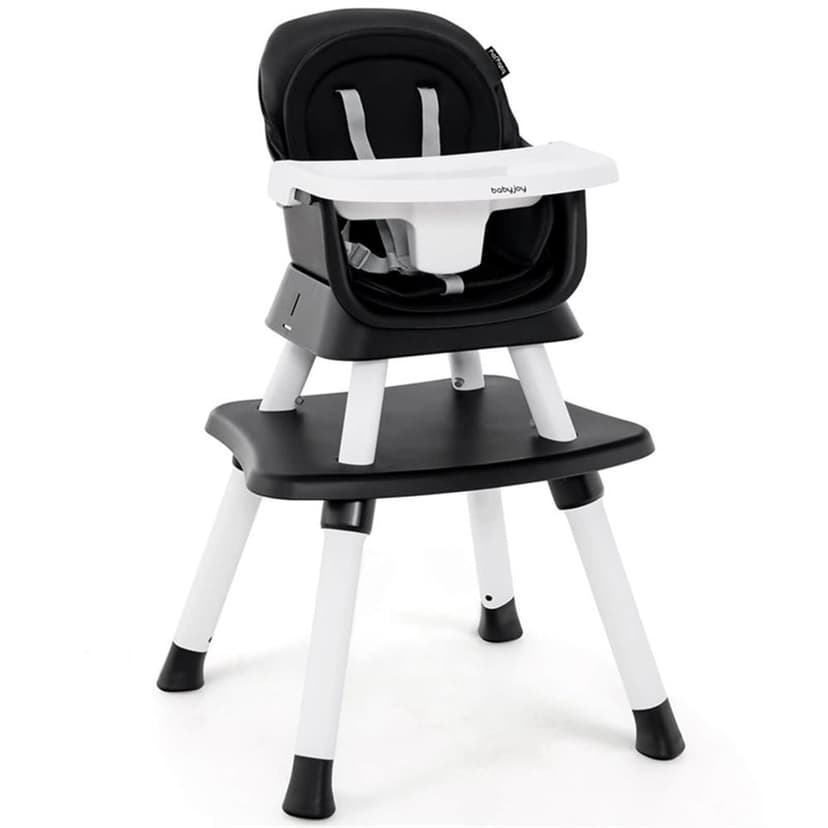 Pemberly Row 8 in 1 Baby High Chair Convertible Dining Booster Seat Black