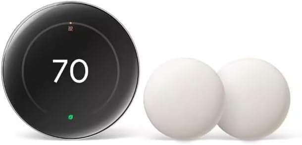 Nest Learning Thermostat (4th Gen, 2024) with 2 Temperature Sensors (2nd Gen) - Polished Obsidian