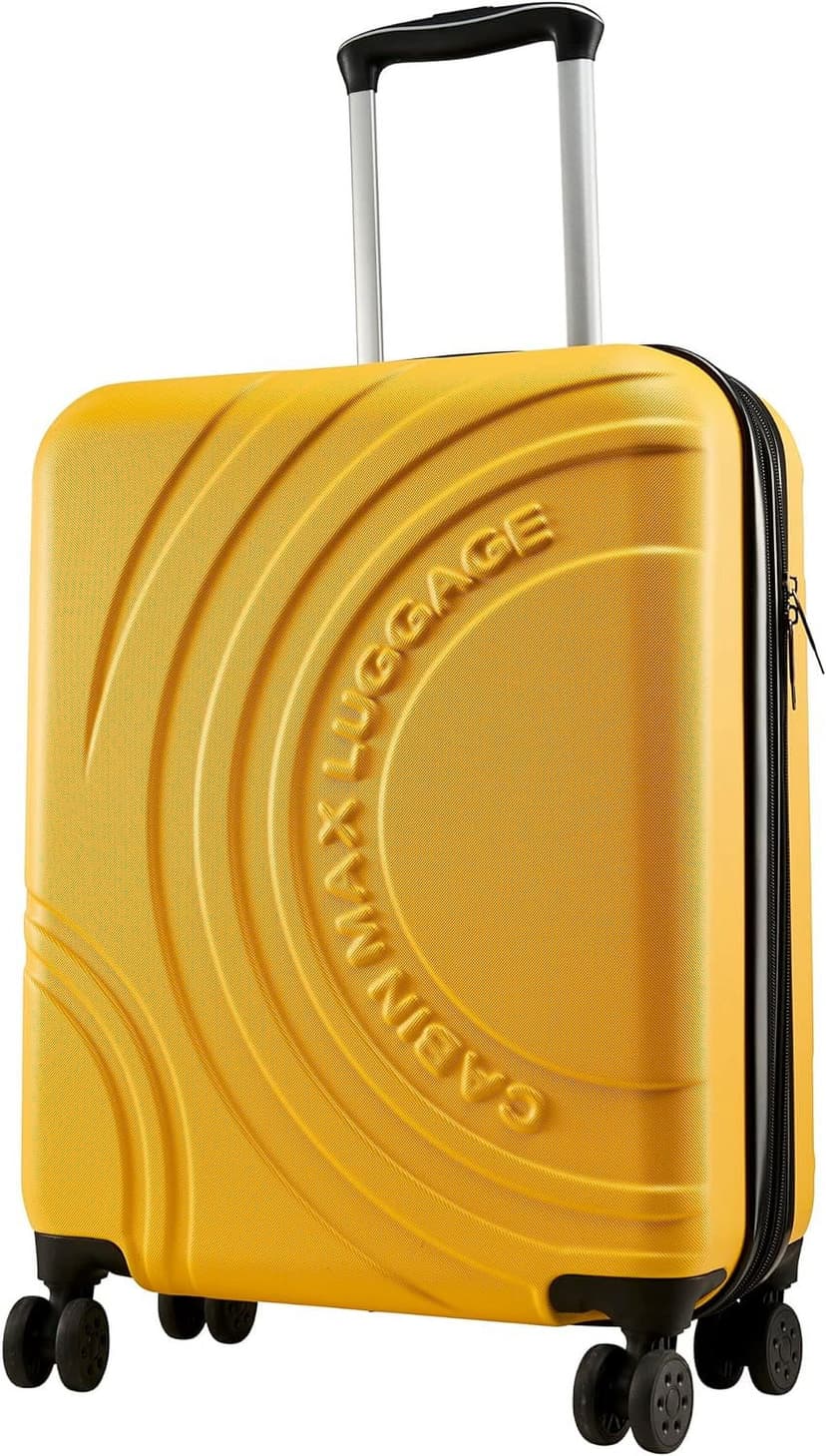 Cabin Max Velocity 55x40x20cm (22x16x8") Expandable Suitcase 4 Wheel Luggage Cabin Bags Suitable for Ryanair, Easyjet, Jet 2 Carry On (Tuscan Yellow)