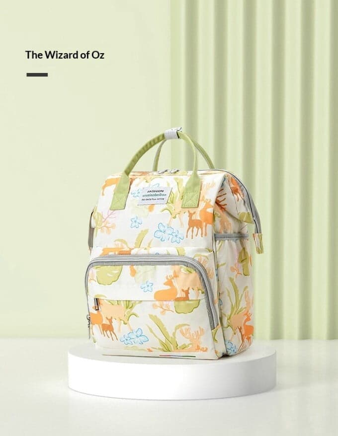 Large Capacity Multi-function Diaper Bag Backpack, Lightweight Baby Bag with Independent Insulated Bottle Pocket, Multi-compartment Organization for Mom & Baby Travel, City Impression Style