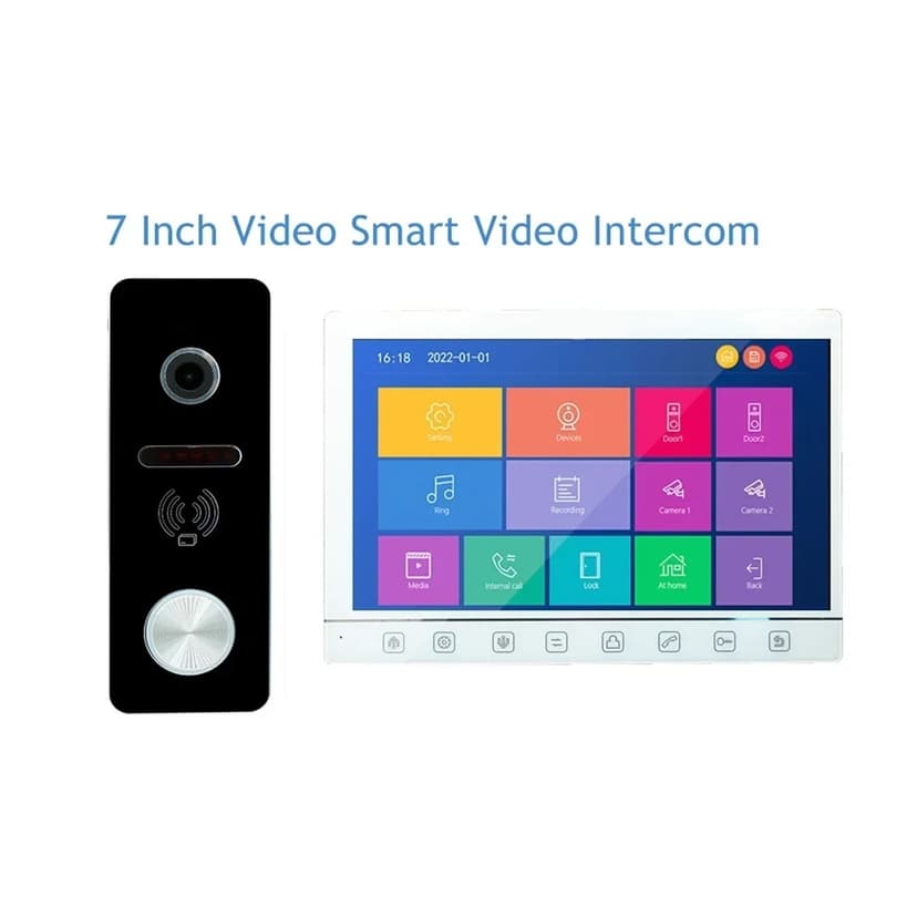 Tuya 7-inch Video Smart Intercom 1080p Potro Electronic Security Guard WiFi Doorbell 160°IC Camera Card Unlocking ,Smart Detection
