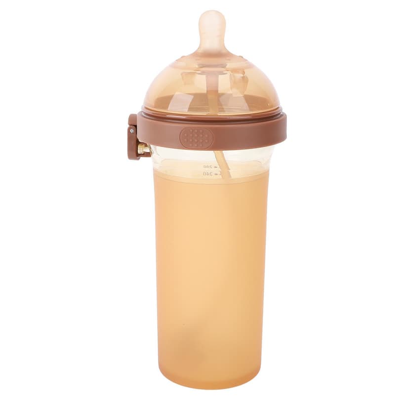 Baby Feeding Bottle, Flip Top 240ml Silicone PPSU Baby Bottle Crossed Hole for Travel for 6 To 12 Months Old