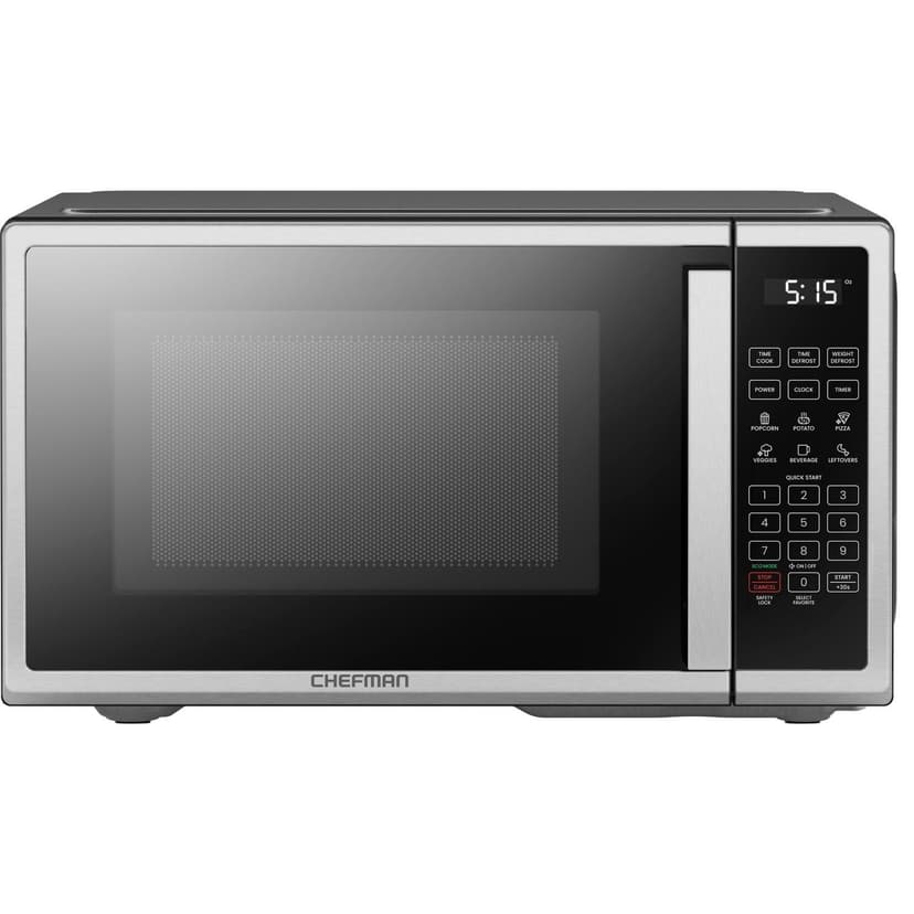 Chefman 1.1 Cu ft Countertop Microwave Oven, 1000 Watts - Stainless Steel
