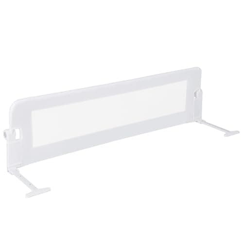 Baby Joy Bed Rails for Toddlers, Extra Long, Swing Down Safety Bed Guard for Convertible Crib, Folding Baby Bedrail for Kids Twin, Double, Full Size Queen & King Mattress (60-Inch, White)