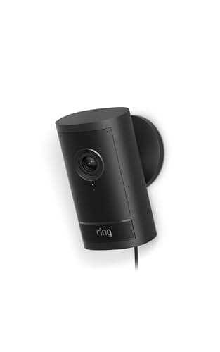Ring Outdoor Cam Pro, Plug-In (Newest Model) — Retinal 4K with wide-angle video, 10x Enhanced Zoom, and Low-Light Sight, Black