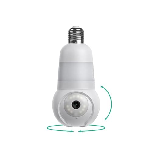 Luna Light Bulb Security Camera Wireless, 360° Pan Tilt Camera, Color Night Vision, LED Bulb & Spotlight, 2.4GHz 5GHz WiFi 6, Indoor Outdoor Porch Camera