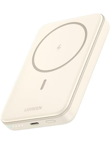 UGREEN 10000mAh PD 20W Magnetic Portable Charger, 7.5W Wireless Charging wiht Built-in USB C in/Out Battery Pack, Power Bank with 0.5M Cable Compatible with Magsafe, iPhone 16/15 Pro Max, White