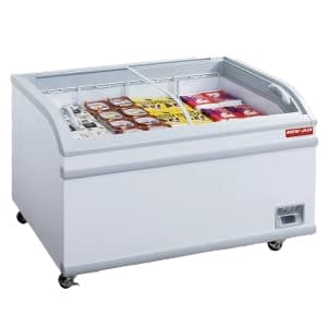 NEW AIR NIF-80-CG Commercial 80" Curved Glass Ice Cream Freezer - Ideal for Restaurants, Convenience Sotres, Supermarkets and Cafeterias (80" WIDE)
