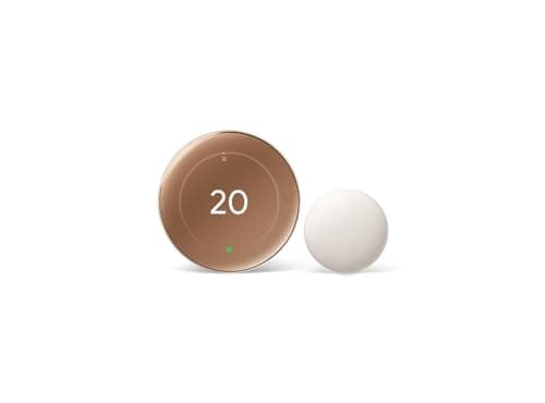 Google Nest Learning Thermostat (4th Gen) with Temp Sensor - Gold