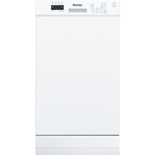 Danby DDW18D1EW 18" Wide Built-in Dishwasher in White 10 place setting capacity with silverware basket ENERGY STAR® compliant and low water consumption