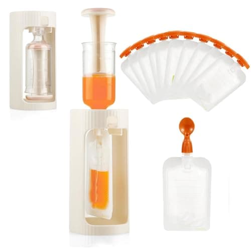 PandaEar Squeeze Station for Baby Puree Food Storage, Baby Food Pouch Filling Maker with 10 Pcs Single-Use Pouches, Pouch Filling Station for Infant and Toddlers