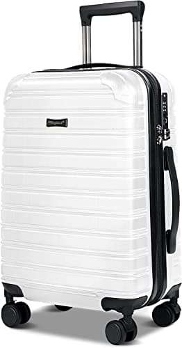Feybaul Carry On Luggage Set Airline Approved, PC+ABS Hardshell Suitcase with TSA Lock, 28 Inch Carry On Suitcase with Spinner Wheels, Lightweight Travel Luggage (White, 28 Inch)