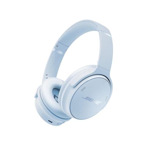 Bose QuietComfort Headphones - Wireless Bluetooth Headphones, Active Over Ear Noise Cancelling and Mic, USB-C Charging, Deep Bass, Up to 24 Hours of Playtime, Ice Blue