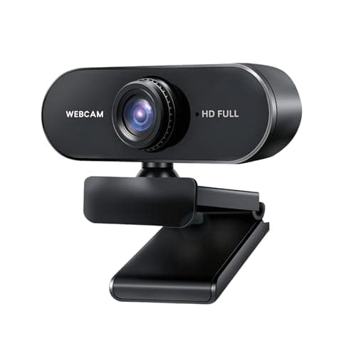 KitGody 1080P HD Webcam for PC, 90°FOV Computer Camera with Microphone, Rotatable Design, Auto-Light Balance, Plug and Play USB Web Cam for Online Calling/Conferencing, Laptop/Desktop/PC