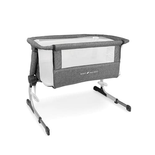 Baby Delight Beside Me Dreamer Bassinet | Bedside Sleeper & Baby Bassinet | 6-Position Height Adjustment | Charcoal Tweed