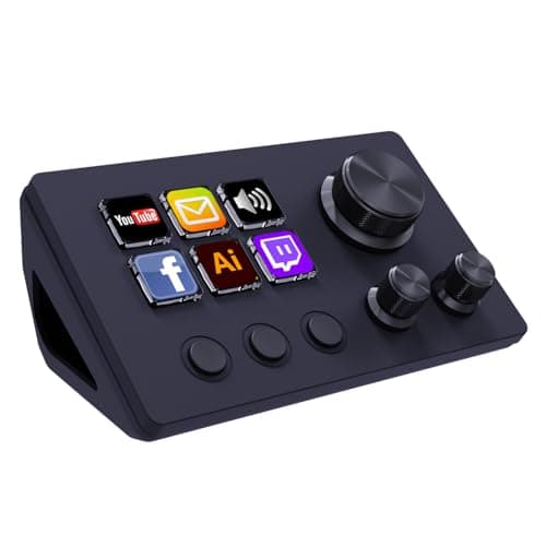 TreasLin Stream Controller Deck with12 Customizable Macro Keypad to Trigger Actions in OBS Twitch YouTube for Content Creators Stream Dock Compatible with PC & Mac N3 Black Macro Keypad