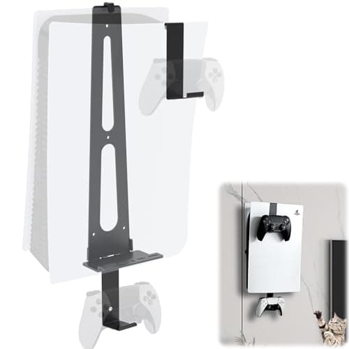 Steel Wall Mount Stand Compatible for PlayStation 5,Wall Mount Bracket Designed for PS5 Gaming,Vertical Display for PlayStation 5,Mounting Near or Behind TV