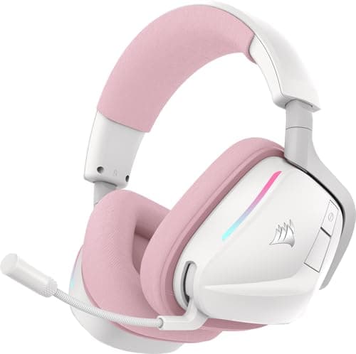 CORSAIR Void v2 Wireless Gaming Headset with Bluetooth for PC, PS5, PS4, Switch & Mobile – Dolby Atmos, Dual Wireless Multiplatform, Long Battery Life, Fast Charging – Pink